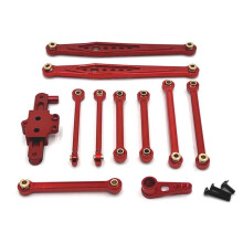 RC-Auto-Upgrade, Feststangen-Lenkgruppe, Servoarm-Kit für 1/12 124006 12423 12427 Pro RC-Auto-Upgrade-Teile, Rot