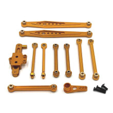 RC Auto Upgrade Vaste Stang Stuurgroep Servo Arm Kit voor 1/12 124006 12423 12427 Pro RC Auto Upgrade Onderdelen Goud