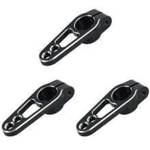 3 PiĂšce En Alliage D'Aluminium 25T 31mm Klaxon de Bras Servo pour PiĂšces de Chenille de Voiture RC, Noir