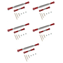 5X Metal Adjustable Steering Linkage Servo Link Pull Rod Turnbuckle for MN D90 D99 MN-90 -45 1/12 RC Car Crawler,Red