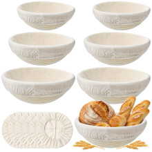 Bread Proofing Basket Set 8 9 10 Inch Round Rattan Sourdough Bowls with Linen Liners for Artisan Baking