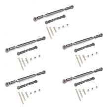 5X Metal Adjustable Steering Linkage Servo Link Pull Rod Turnbuckle for MN D90 D99 MN-90 -45 1/12 RC Car Crawler,Grey