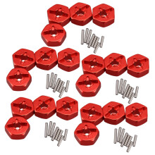 20X Aluminum Alloy 12mm Combiner Wheel Hub Hex Adapter Upgrades for 144001 1/14 RC Car Spare Parts,Red