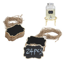 Mini Chalkboard Signs with String, Reusable DoubleSided Wooden Hanging Labels for Party Decor, 24 Pack