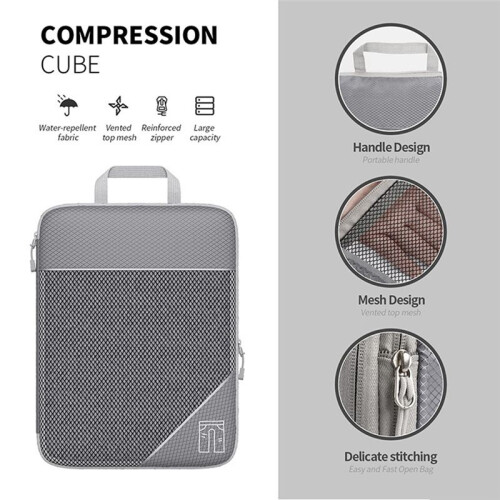 3St BäRbara VäSkor Resekompressibel FöRvaringsväSka Set Mesh Visual Bagage Organizer Grå 2
