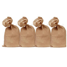 4 Bolsas de Arpillera Grandes y Resistentes, Sacos de Almacenamiento de Patatas de Yute Gruesos de 40X24 Pulgadas con Cuerdas de 32,8 Pies, Bolsas de