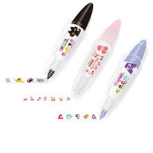 DIY Cute Animals Press Type Decorative Pen, DIY Lace Decoration Tape Pen, Cartoon Pattern Correction Tape (3PCS)
