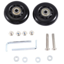 60X18Mm Ensemble de 2 Roues de Rechange de Valise à Bagages, Roulettes Pivotantes en PU Roulements en Acier au Carbone Kits de RéParation