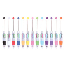 13Pcs Plastic Beadable Pen Bead Pen Bulk Shaft Ink Ballpoint Pens DIY Pens for DIY Making Gift Office Supplies
