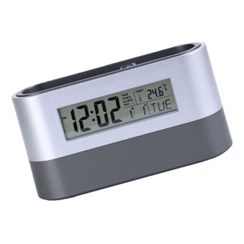 Silent Alarm Clock,Table Clock,Electronic Digital Pen Holder,Tools Name Card Holder,Calendar Temperature Display Timer 1