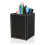 2Pack PU Leather Pens Pencils Holder Cup Desktop Stationery Organizer Case Office Accessories Container Box Black 2