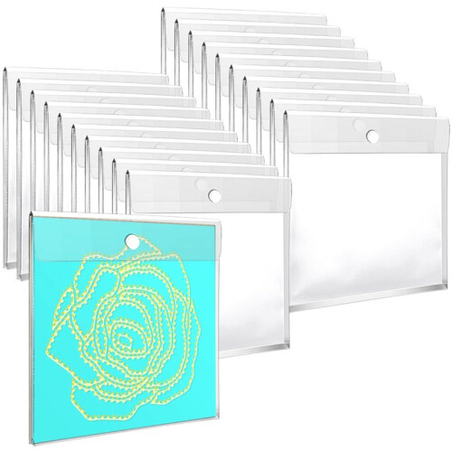 Organizador de Armazenamento de Papel para Scrapbook de 20 Unidades de 12,6 Polegadas X 12,6 Polegadas com ExpansãO 0,8 Polegadas, Bolsos para
