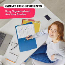 Colored File Folders - Colored Folders - Colored File Folders Letter Size - (30 Pack, 8.5 X 11In,1/3 Cut Tabs, 5 Colors)