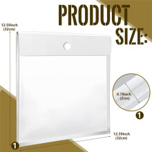 20pc 12.6inch X 12.6inch Scrapbook Paper Storage Organizer with 0.8 inch Expansion, Reusable Plastic Envelopes Pockets