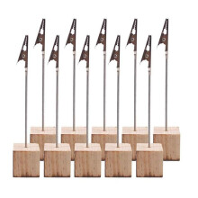 10 STUKS Memohouder Grenen Basis Bericht Clip Verticale Notitiehouder voor Kantoor Bruiloft Huis Decoratie Verjaardag Foto'S