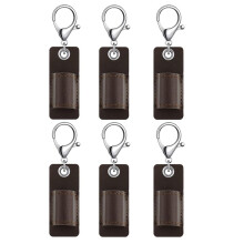 6 Stuks Draagbare Lederen Pennenhouder PU Lederen Badge Potloodhouder Zakbeschermer Pennenzak Houder Organisator, Bruin