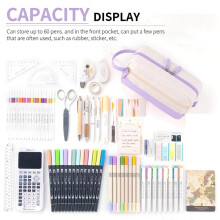 Large-Capacity Pencil Case with Handle Soft Pen Pouch School Supplies Organizer Bag for Teen Girls Adults-