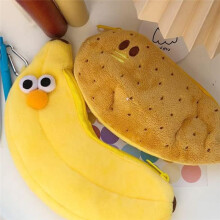Creatives Novelty Funny Face Simulation Food Fruit Chicken Leg Character Soft Stuffed Clothes Pencil Box B