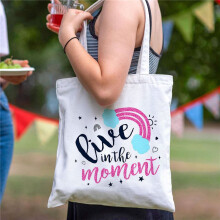 Sublimation Tote Bags Blanks 15 x 13 Inch Polyester Canvas Tote for DIY Crafting Heat Transfer Bag for Gift