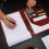 A4 PU Padfolio File Folder Portfolio Business Document Holder Metal Clipboard Pad Document Organizer Holder, B 9