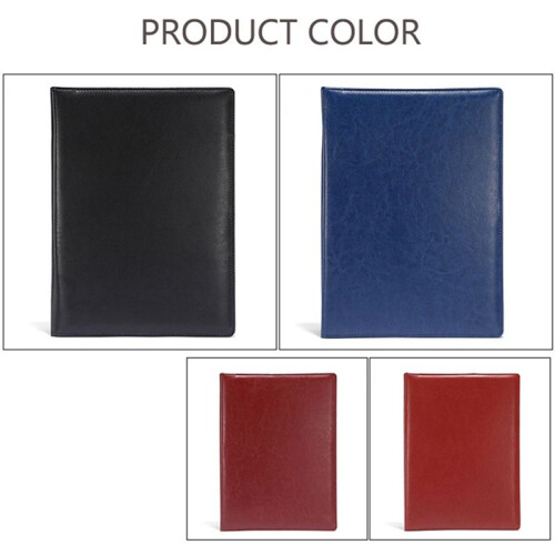 A4 PU Padfolio File Folder Portfolio Business Document Holder Metal Clipboard Pad Document Organizer Holder, C 1