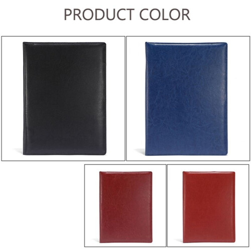 A4 PU Padfolio File Folder Portfolio Business Document Holder Metal Clipboard Pad Document Organizer Holder, D 1