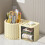 Makeup Brush Holder Organizer with 2 Drawers,360 Rotating Makeup Organizer Countertop,Capacity Display Case 4