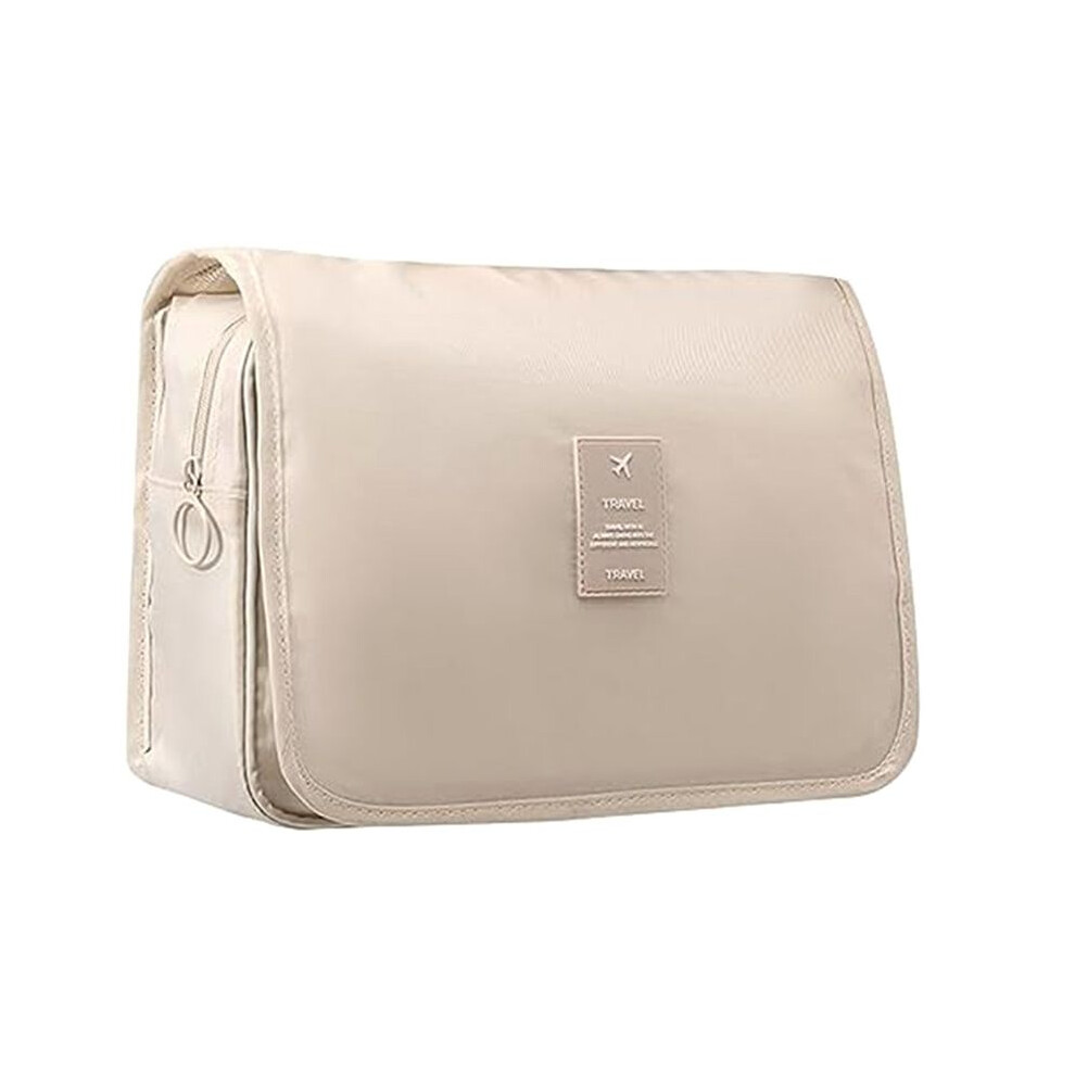 White Hanging Toiletry Bag, Toiletry Bag, Waterproof Large Capacity Travel Size Toiletries, Makeup Organizer Bag Creamy