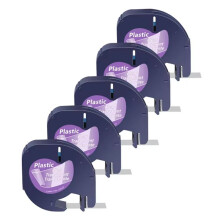5 Peças A16952 Impressão Preta em Fitas Plásticas Transparentes Compatíveis com Etiqueta LetraTag 91201 para LT-100T LT-100H XM