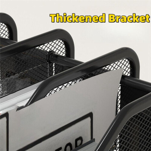 Metal Iron Mesh Quadruple-Column File Rack Bookshelf Data Rack Desktop File Box Four-Grid Metal Multi-Layer File 2
