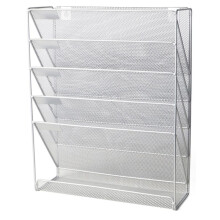 Wall File Organizer, File Metal Rack Wall Mounted Mail Organizer Magazine Rack Sorter for Home Office Organization