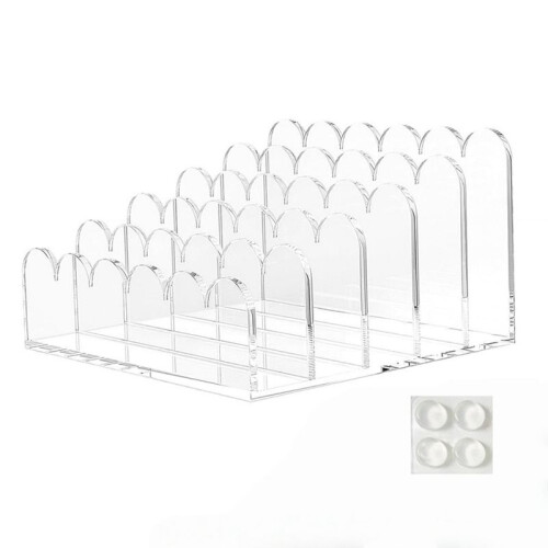 Clear Acrylic Mail Organizer File Sorters for Desk Laddered Desktop Vertical Holder Desk Organizer Workspace Organizer