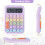 Mechanical Pushbutton Calculator, 12 Digit LCD Display,  Buttons Easy to Press, Colorful Candy Calculator 7