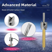 7Pcs Pen Mill Set, Pen  Trimming System with  Cutter Shafts, 7mm, 8mm, 3/8 Inch, 10mm Mill Trimmer Set