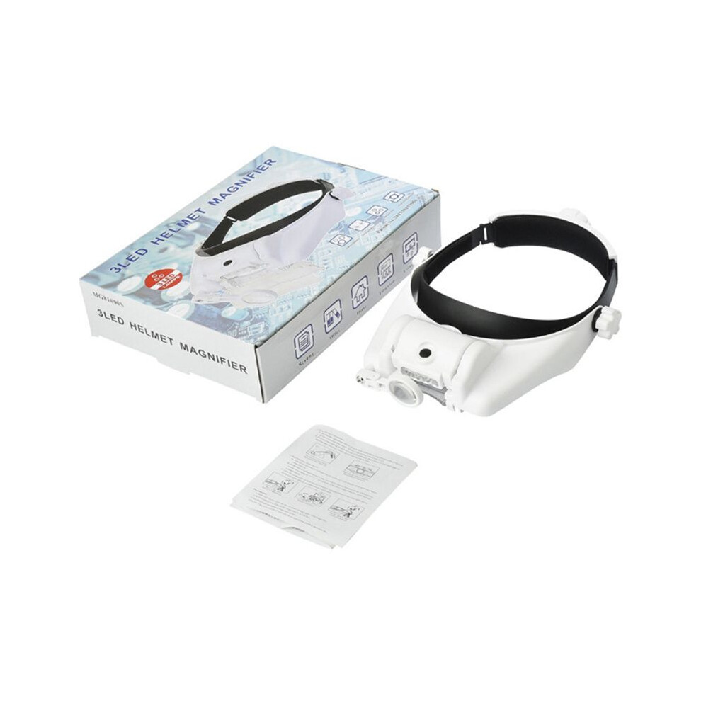 Headband Magnifying Glass, Illuminated Magnifying Glass with 3 Lens for Close Work, Sewing, Jewelry and Watch Repair