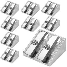24 Pack Handheld Metal Pencil Sharpener with 2 Holes for Schools, Offices, Homes, Art Projects