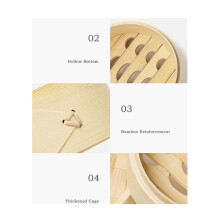 Vaporizador de Madera de Bambú para Acampar Al Aire Libre, TazóN, Taza, Vaporizador para Cocina Casera, Para Picnic, Barbacoa, TamañO M