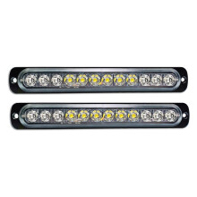 Luci Lampeggianti di Emergenza di Sicurezza un 12 LED, Luce Stroboscopica 12V-24V, Barra Luminosa un LED con Segnalatore di Guasto, Blu+Bianca