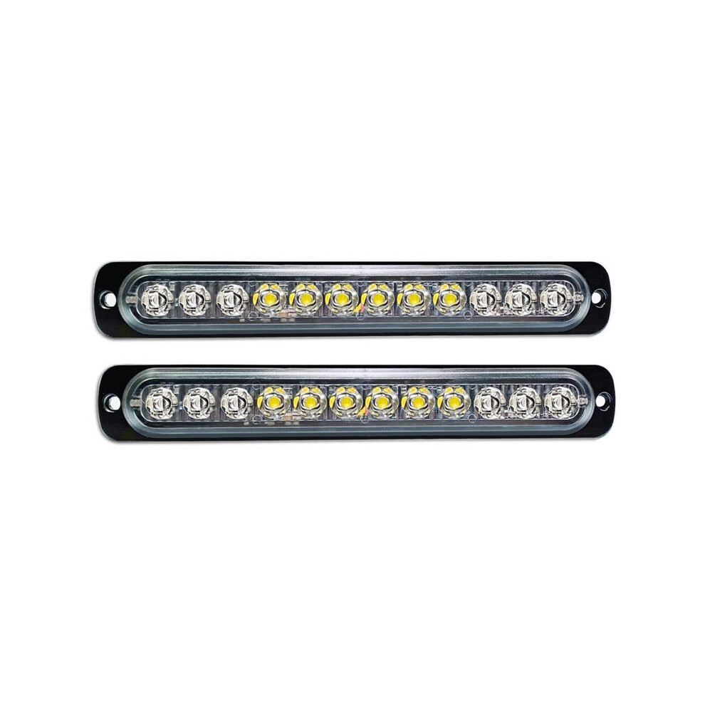 12Led Safety Emergency Flashing S, 12V-24V Strobe Warning Breakdown Beacon Led Bar ,+ Light/White 6033805436037