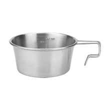 Picnic Bowl Non-Stick Camping Cup with Handle Tableware Outdoor Cookware Cooking Bowl Silver 360ml