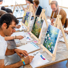 4er-Pack 9-Zoll-Staffeleien Aus Holz zum Malen auf Leinwand, Kunst, Stativ, Malparty-Staffelei, Tischstaffelei für Kinder und Studenten zum Malen