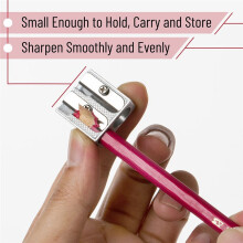 Handheld Metal Pencil Sharpener with 2 Holes, Pack of 8