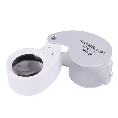 40 X 25mm Lente de Cristal Lupa con LED 1