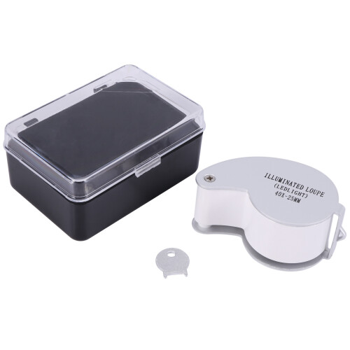40 X 25mm Lente de Cristal Lupa con LED 2