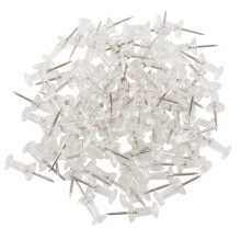 100 Pcs Push Pin Thumb Tack Clear Color 3/8inch Drawing Cork Board Office Pushpin