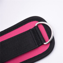 Adjustable D-Ring Ankle Strap Buckle Body Building Resistance Band Gym Multi Thigh Leg Ankle Cuffs Power Weight Lifting Fitness Rope Rose Red