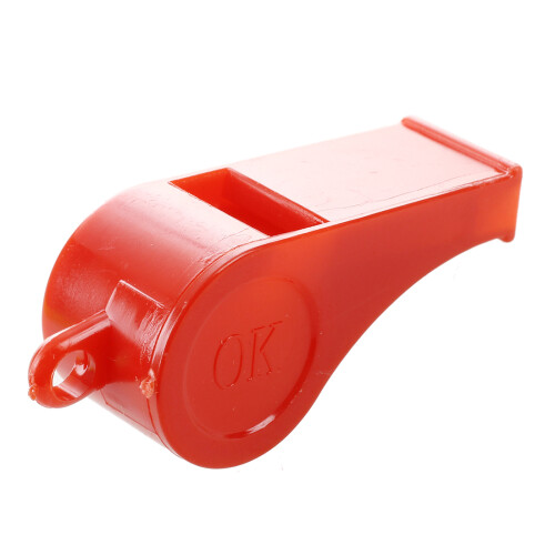 5 Pcs Sports Referee Plastic Assorted Color Whistle w String 2