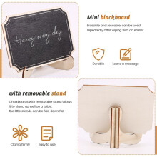 20 Pack  Chalkboards with Support Easels Stand,Place Cards Small Rectangle Little Wood Blackboard for Weddings Birthday Parties Food Label Table