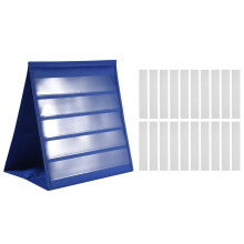 Tabletop Desktop Pocket Chart Table Top With Bonus 20X Dry Erase Cards,Desktop Tabletop Teaching Pocket Chart Double Sided And Self-Standing (13