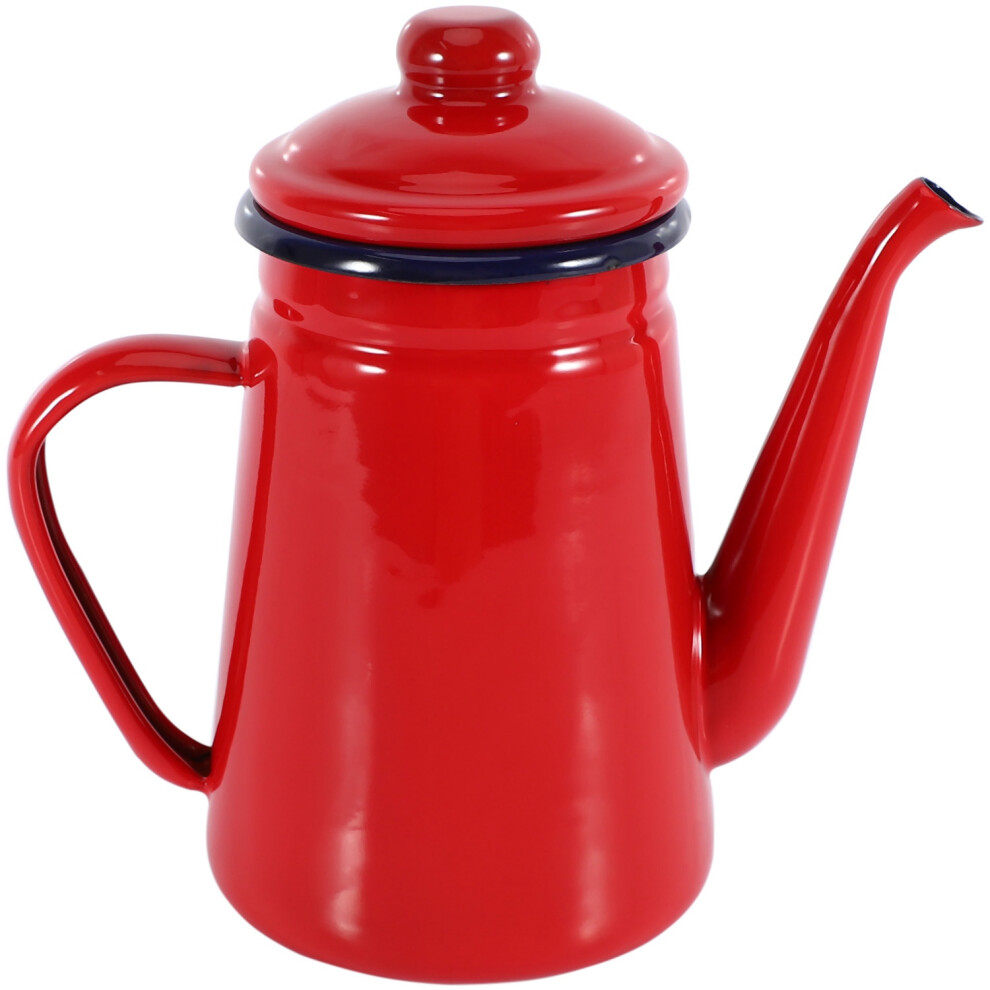 1.1L Enamel Coffee Pot Hand Tea Kettle Induction Cooker Gas Stove Universal Red 6033669479188